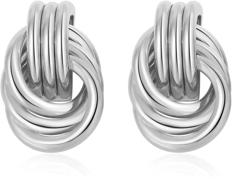Trendy Gold Plated Knot Earrings for Women_best_review_1753298699